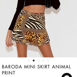 princess polly baroda mini skirt animal print!